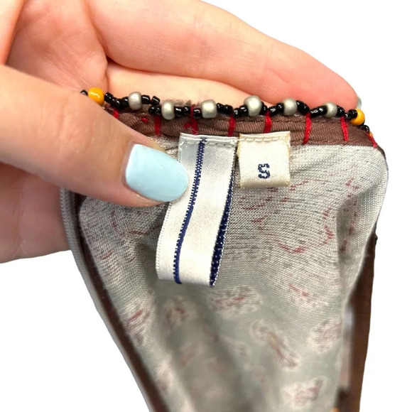 Anthropologie Bl-nk London Jumpsuit Paisley Velvet Cold Shoulder Gray Size Small - Picture 9 of 11